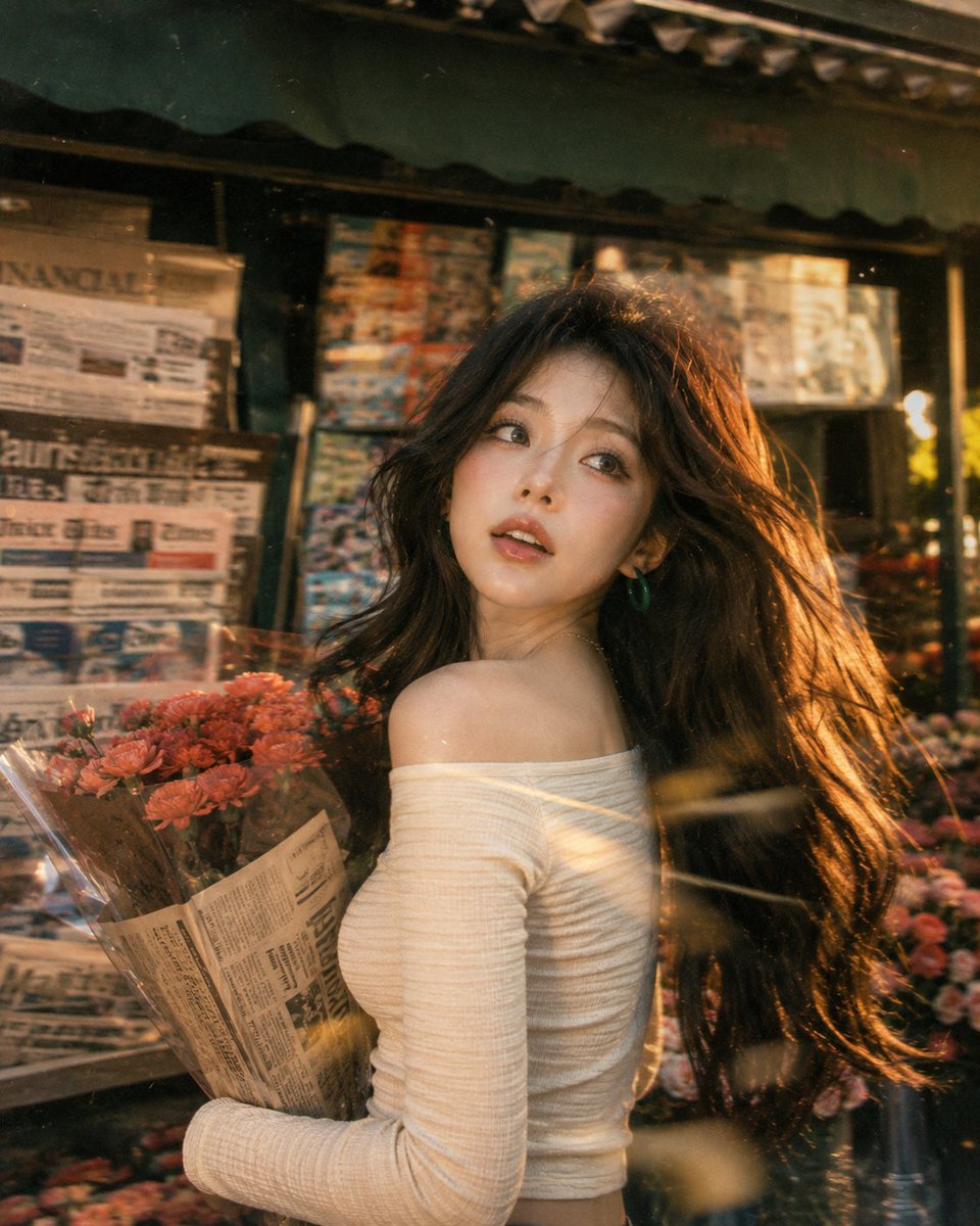 인물 단독 빈티지 후지필름 플로럴