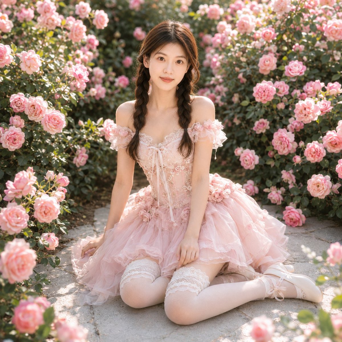 로맨틱 장미정원 초상화 프롬프트