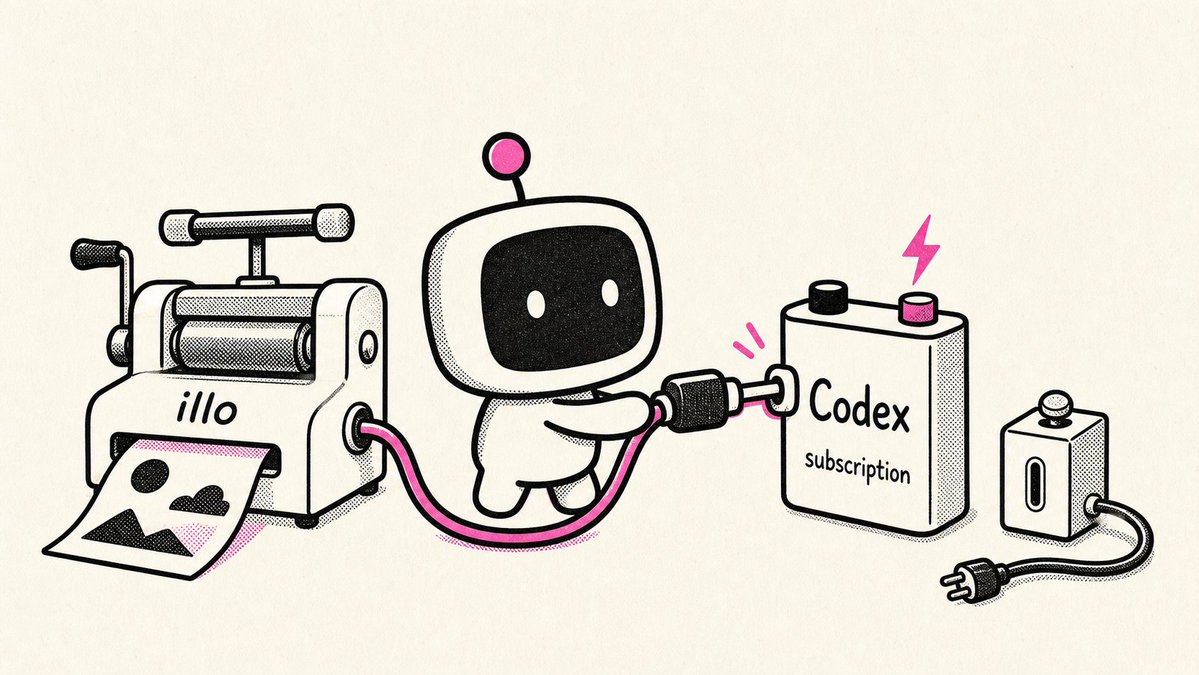 Playful Retro Black-and-white Technical Cartoon Illustration on a Warm Off-white Paper Background