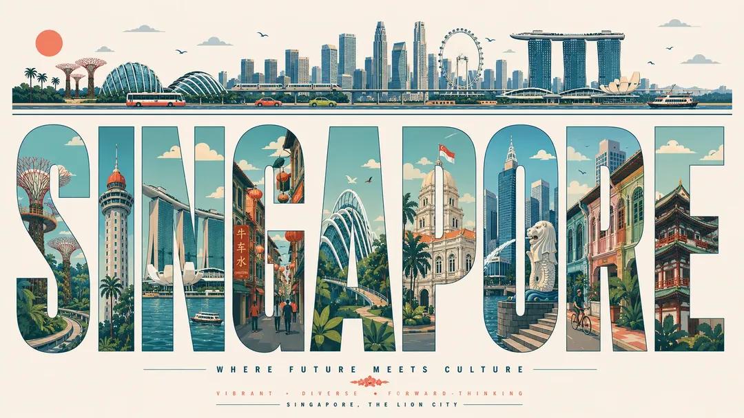 Ultra-high-resolution Typography Travel Poster Themed Around City Name
