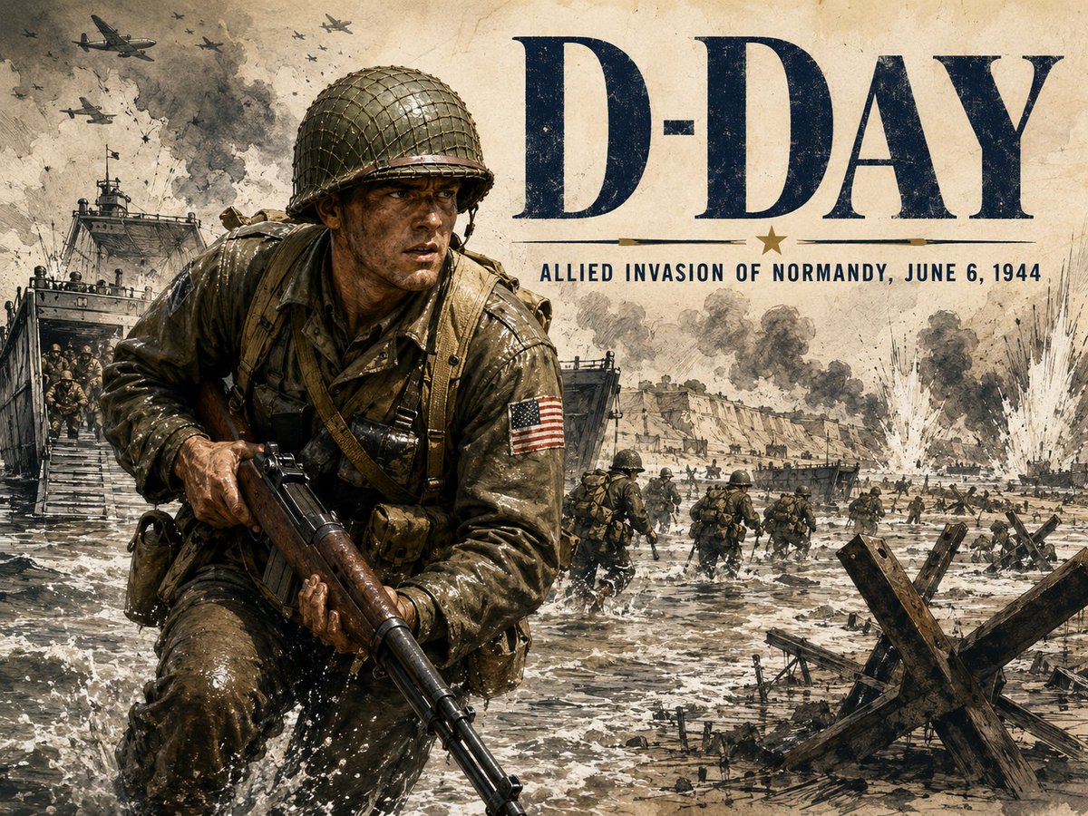 Goal Create a Dramatic Vintage World War Ii Commemorative Poster for D-day