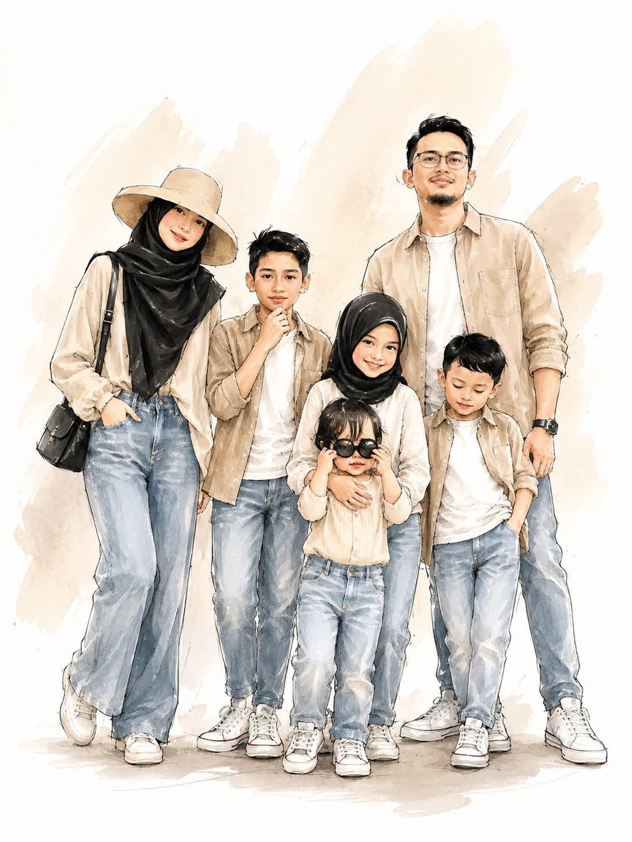A Stylish Family Standing Together