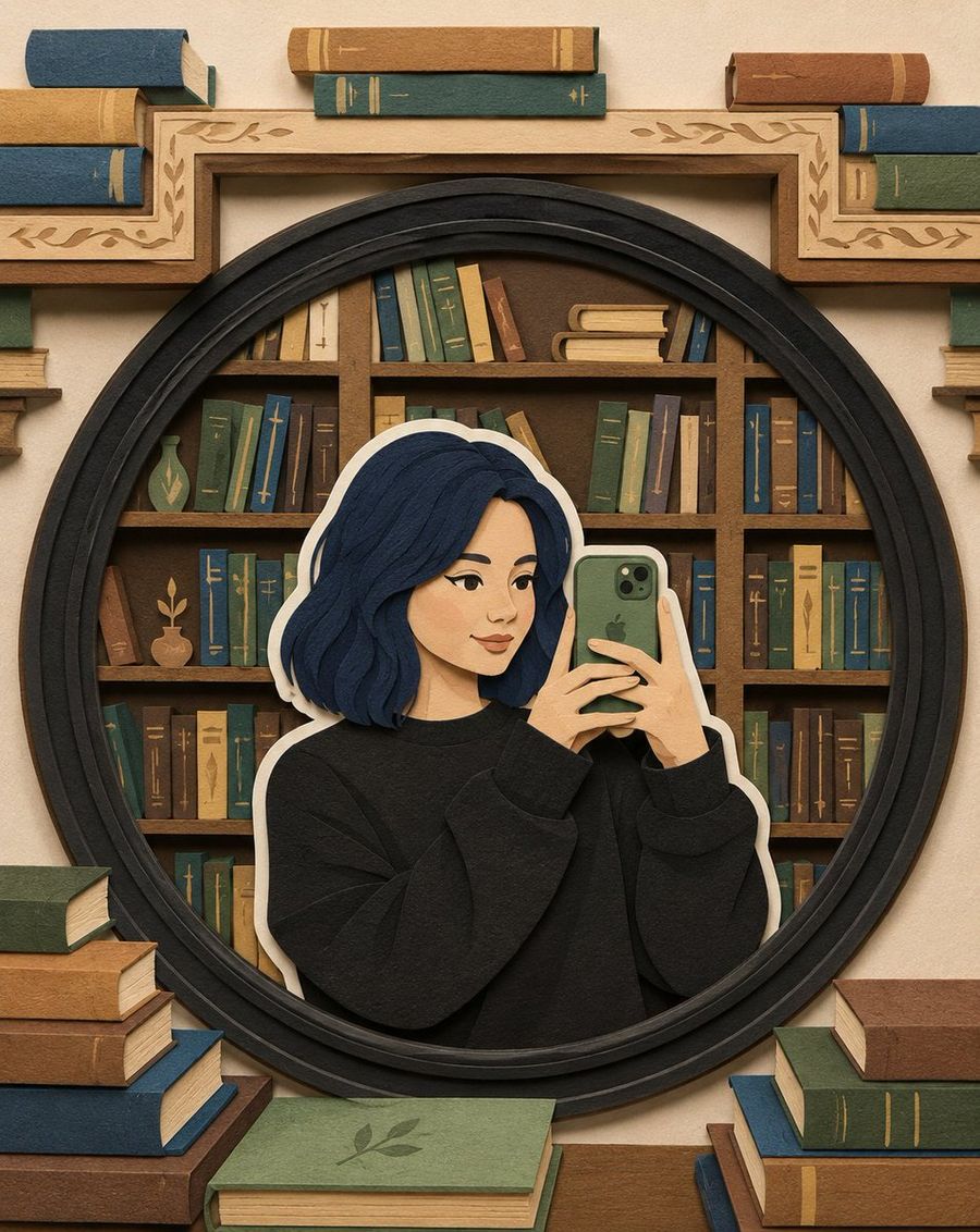 손그림 페이퍼컷 레이어 일러스트