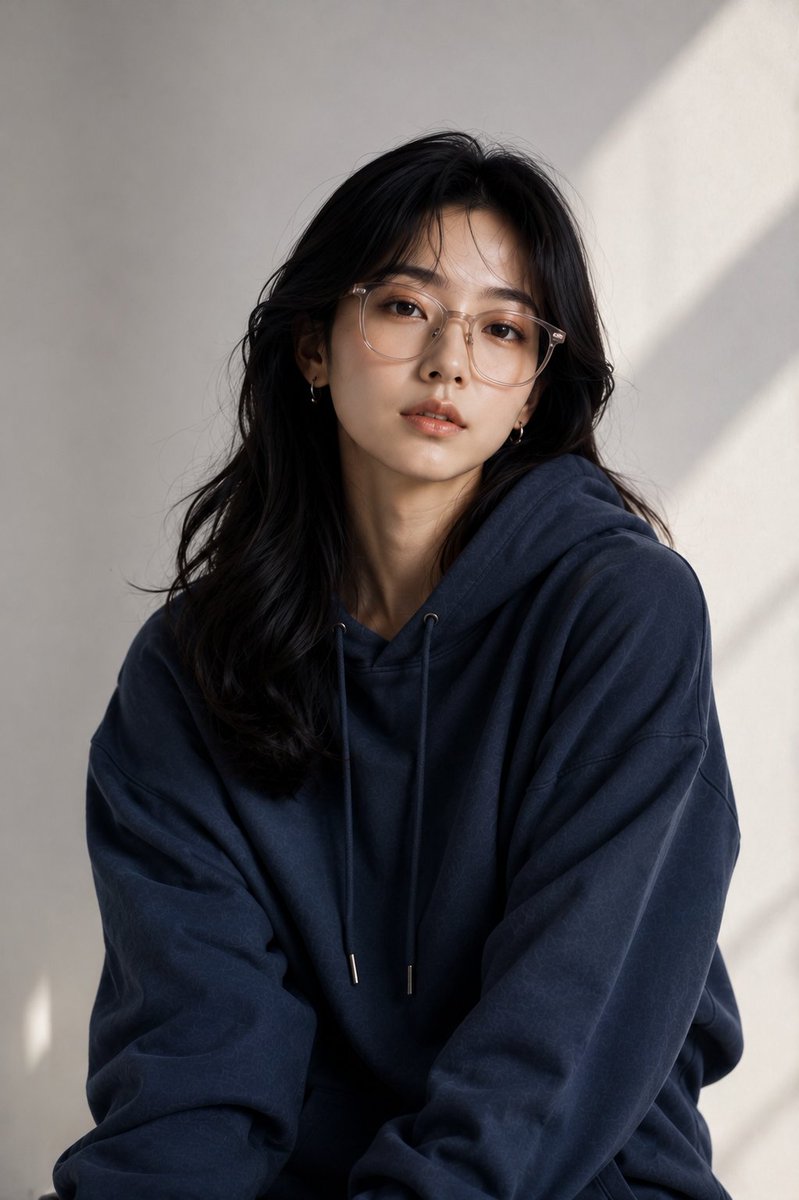 Fashion-editorial Half-body Portrait of a Beautiful Young East Asian Woman Japanese/korean Appearance