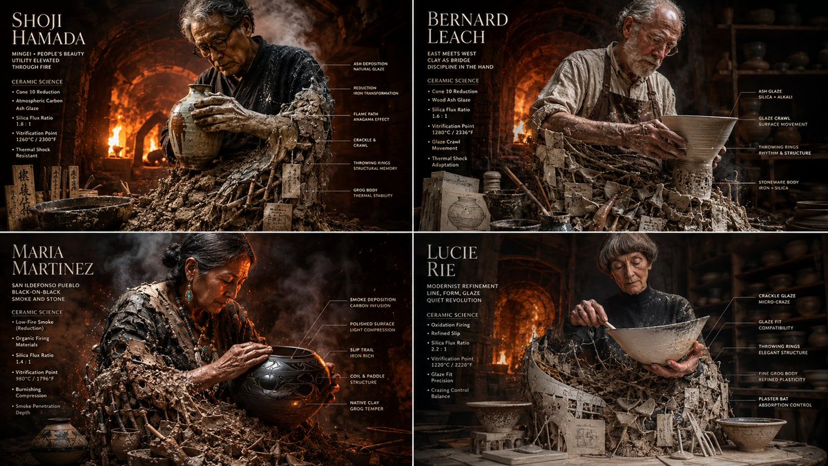 2x2 Grid 169 Do This for 4 Famous Master Potters Input Four Master Potters &