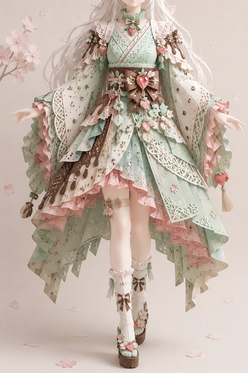 The Outfit Is Rendered as Intricate Kirie Paper-cut Art