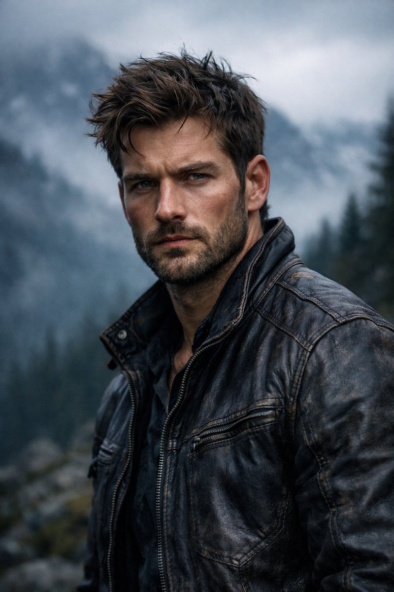 Cinematic Portrait of a Rugged Man in His Mid-to-late 20s