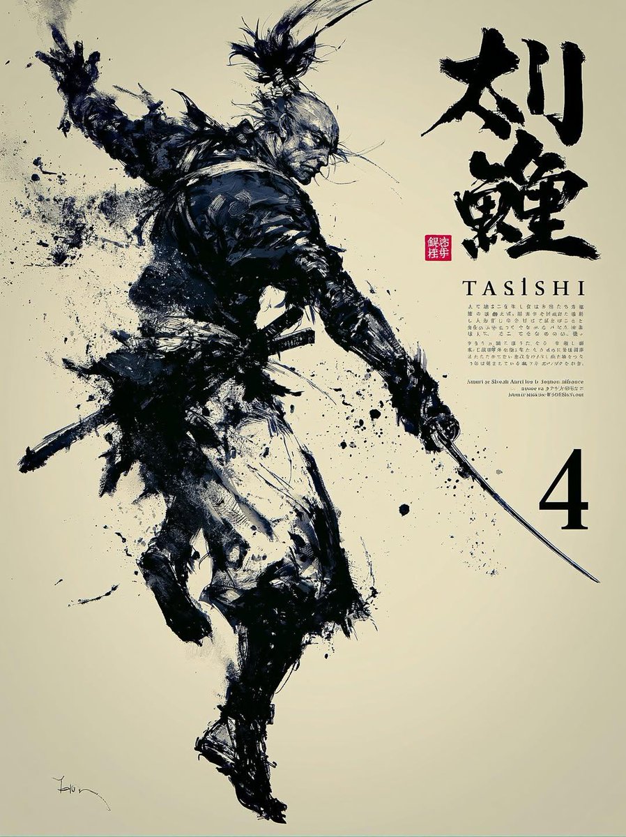 Japanese Sumi-e Ink Wash Painting Style