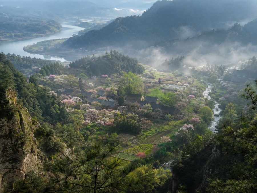 Museum-quality Realistic Landscape Photograph Inspired By an Ancient Chinese Poetic Description of a Hidden Spring
