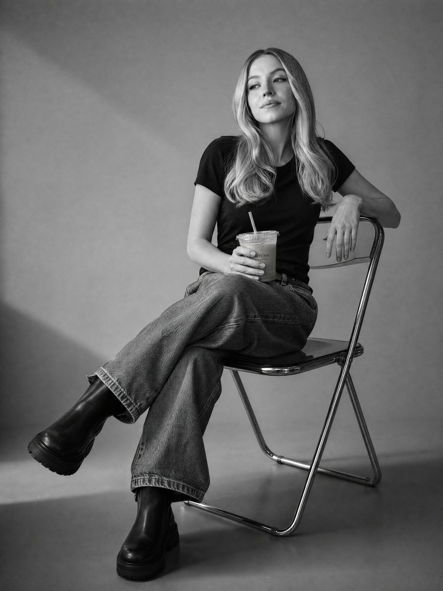Black and White Studio Image of the Person in the Uploaded Image