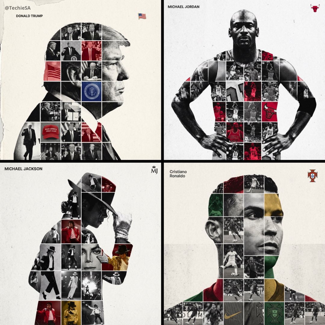 High-end Sports Tribute Poster Using a Dual Exposure Photo-grid Composite Style with Mixed-media Textures