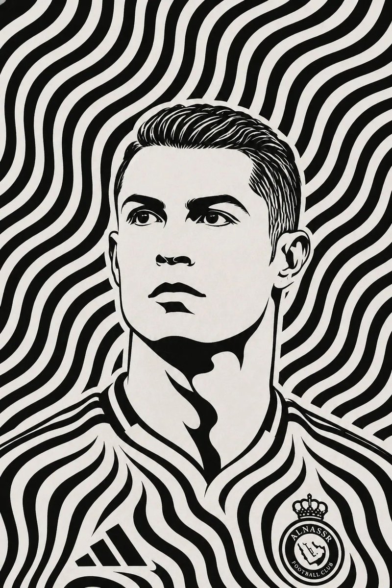 A Highly Detailed Black-and-white Optical Illusion Portrait Illustration of a Confident Athletic Man