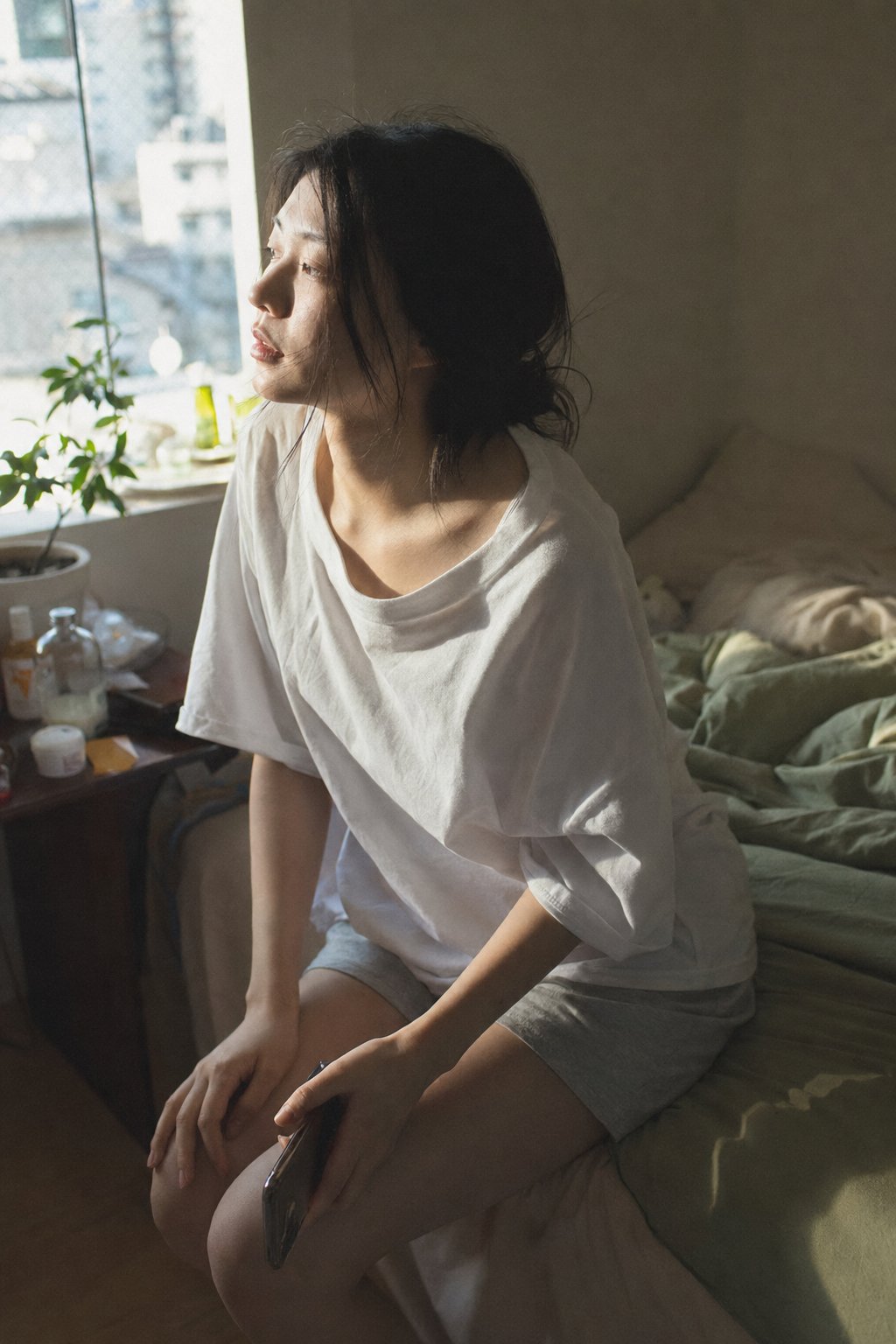 침실 아침 자연스런 스냅 사진