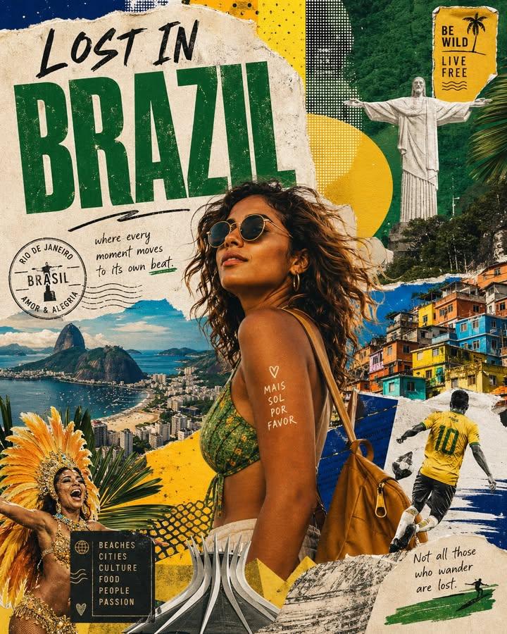 Travel Poster / Graphic Collage for Country