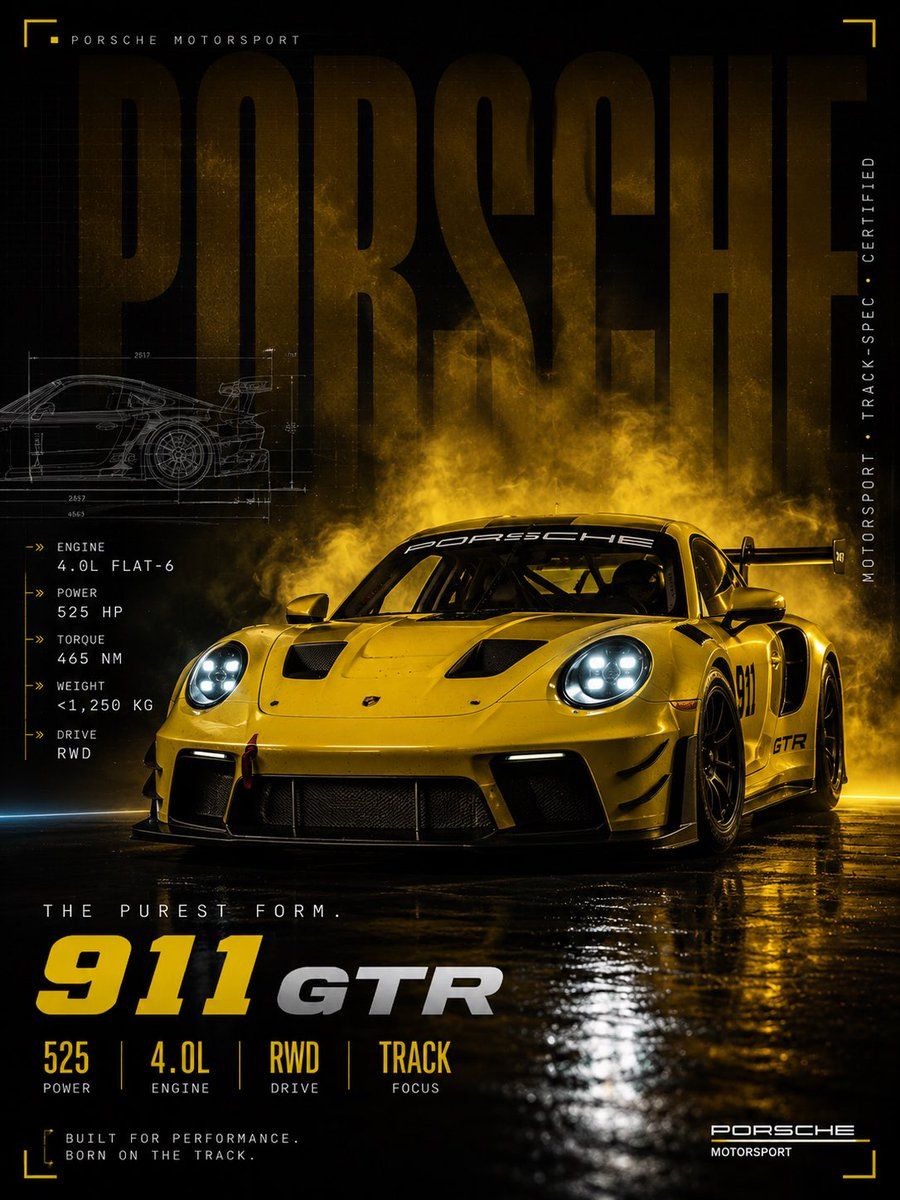 포르쉐 911 G트 레이싱 포스터