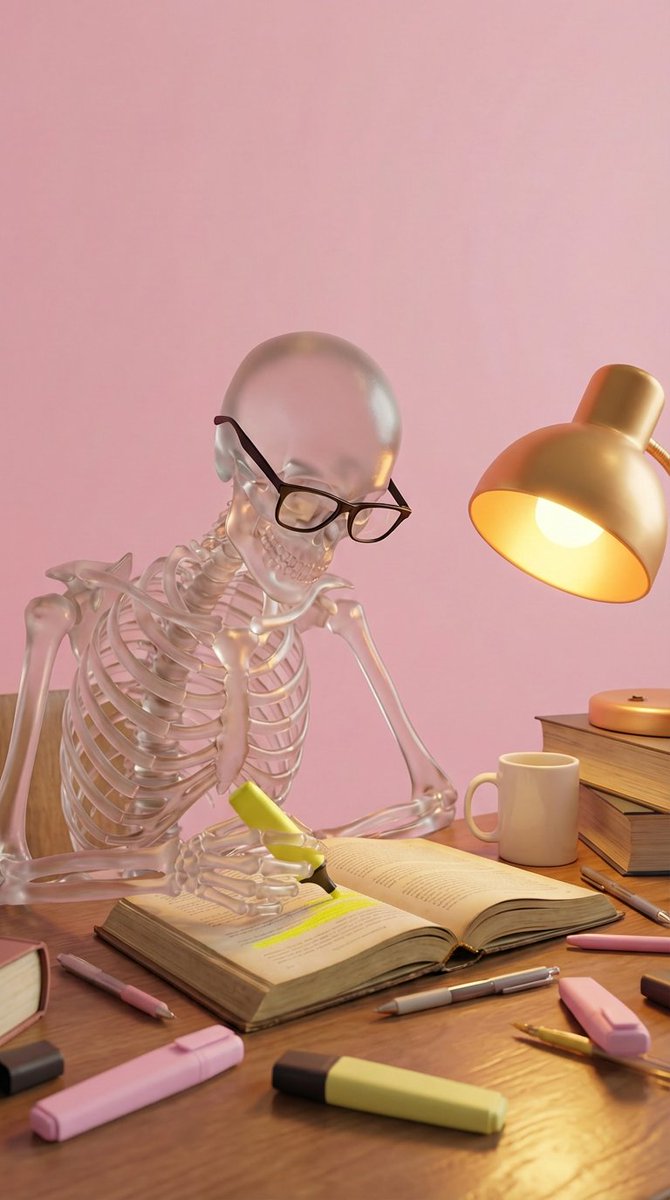 투명 유리 해골과 검은 안경 3D 렌더