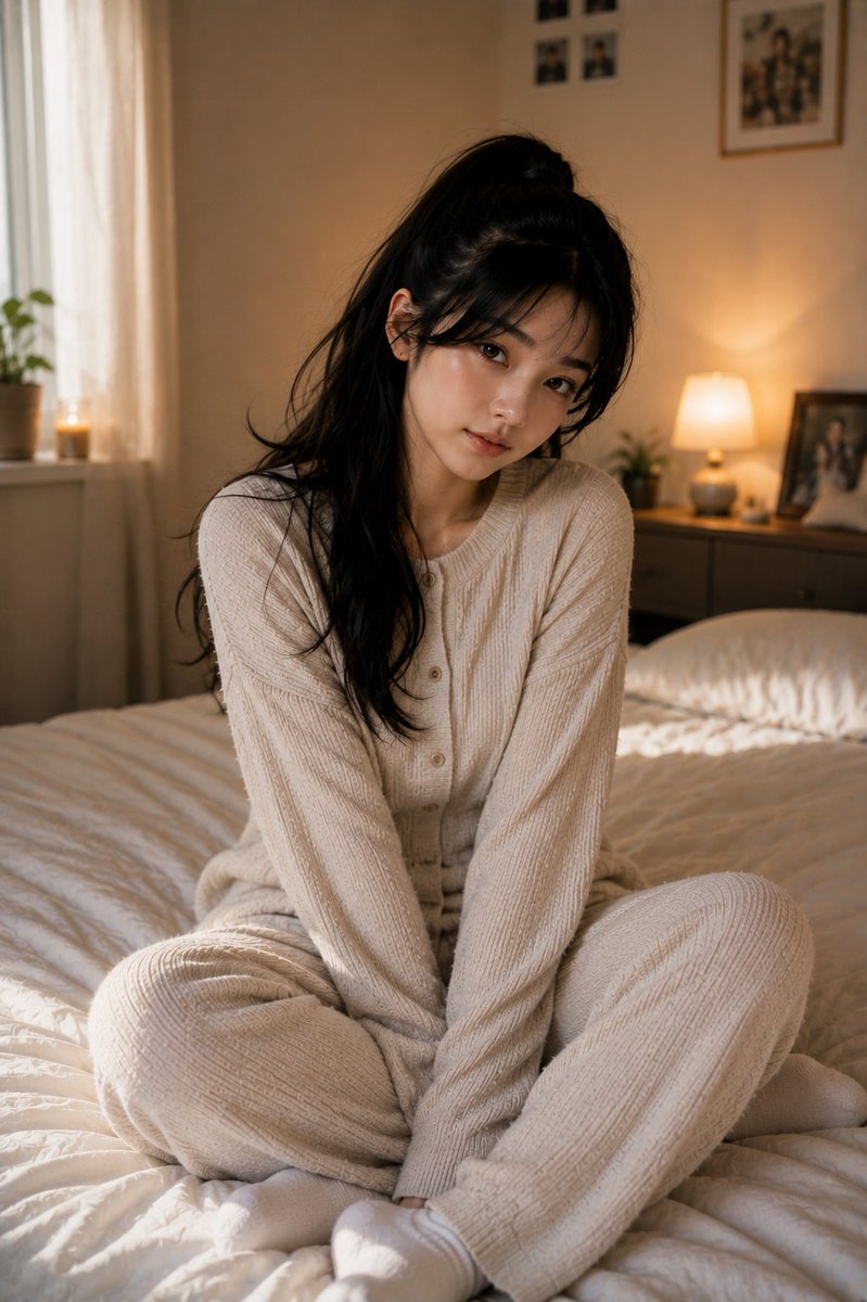 초실사 젊은 동아시아 여성 포트레이트