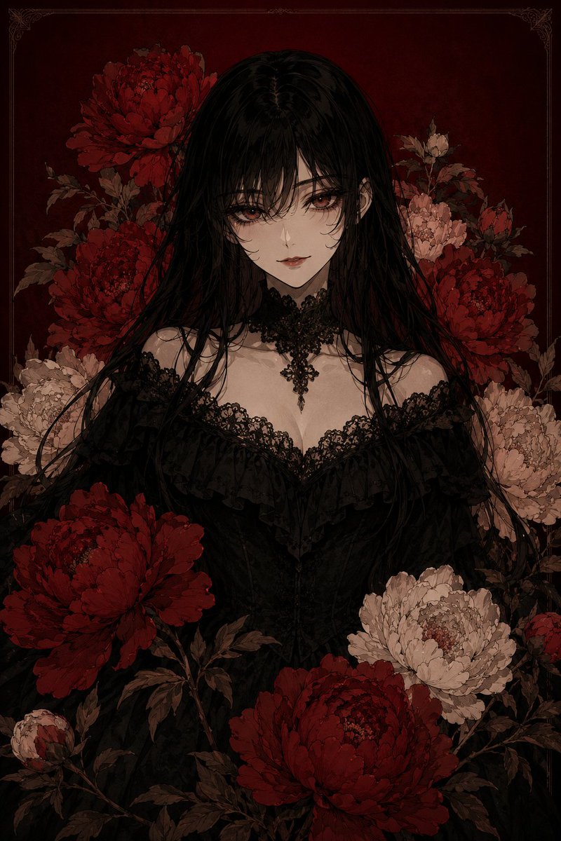 다크 고딕 세로 인물 일러스트