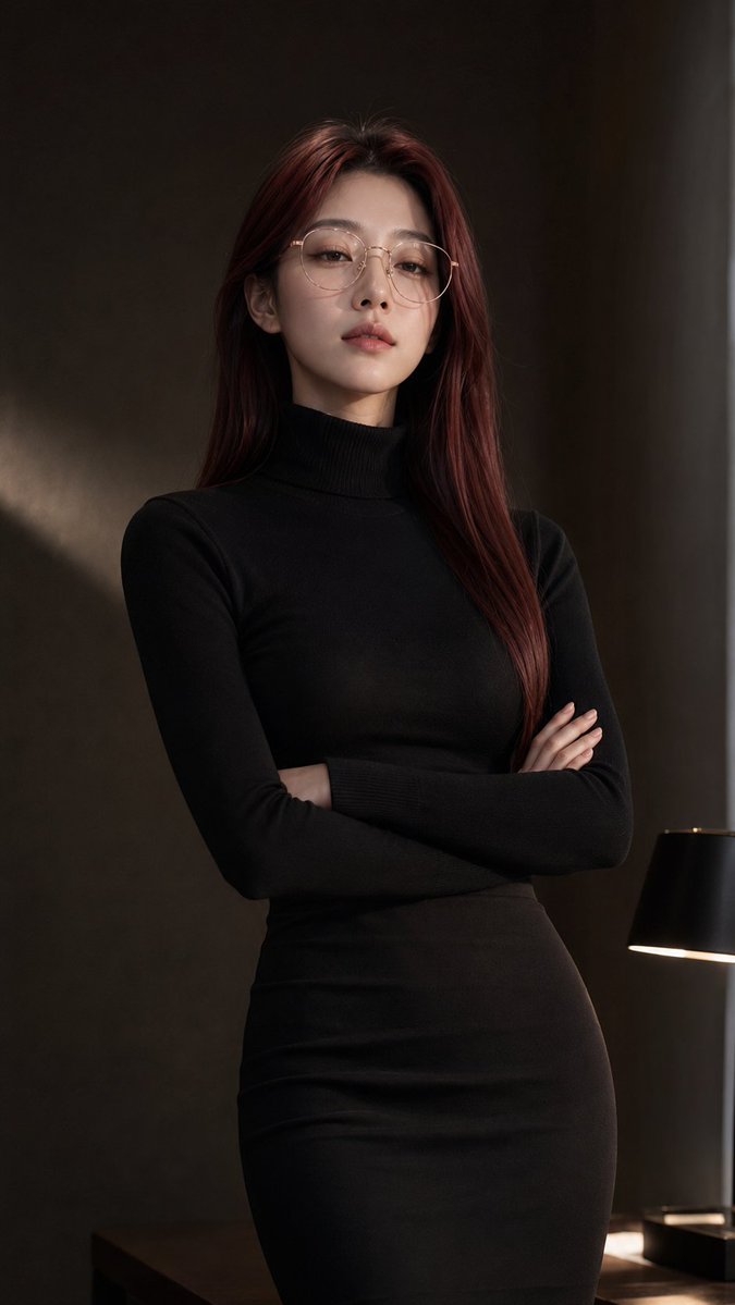어두운 미니멀 배경 세로 패션 초상